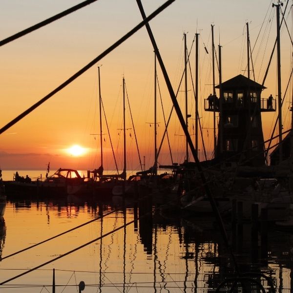 Sommerhuse ved Bagenkop Havn på Langeland
