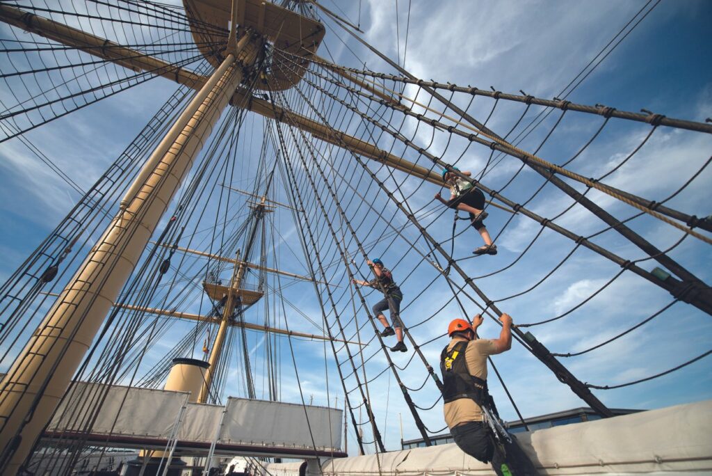 Klettern auf der Fregatte Jütland