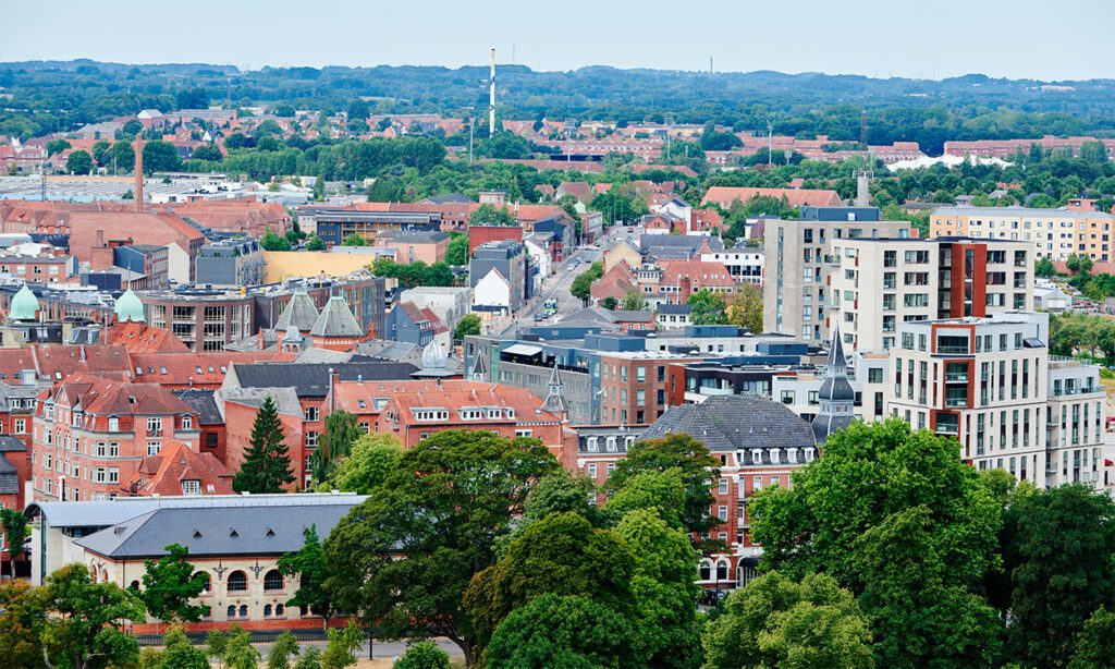 Stadt Odense auf Fünen