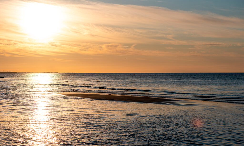Sonnenuntergang an der Küste Seelands