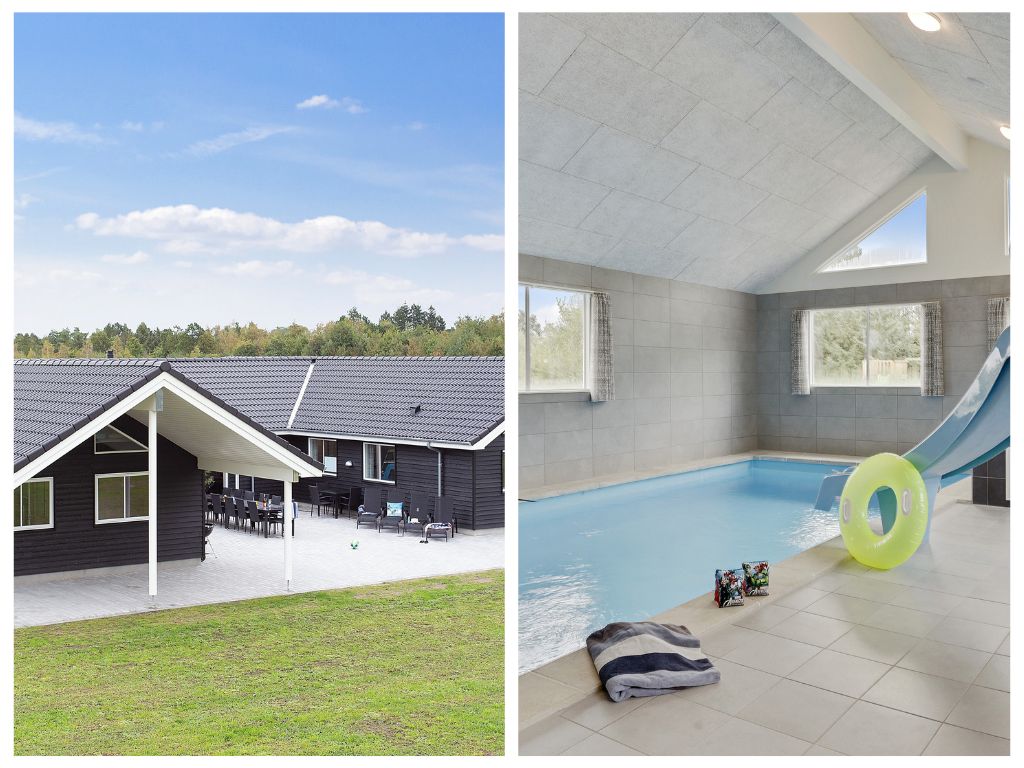 Ein luxuriöses Ferienhaus in Marielyst mit privatem Swimmingpool.